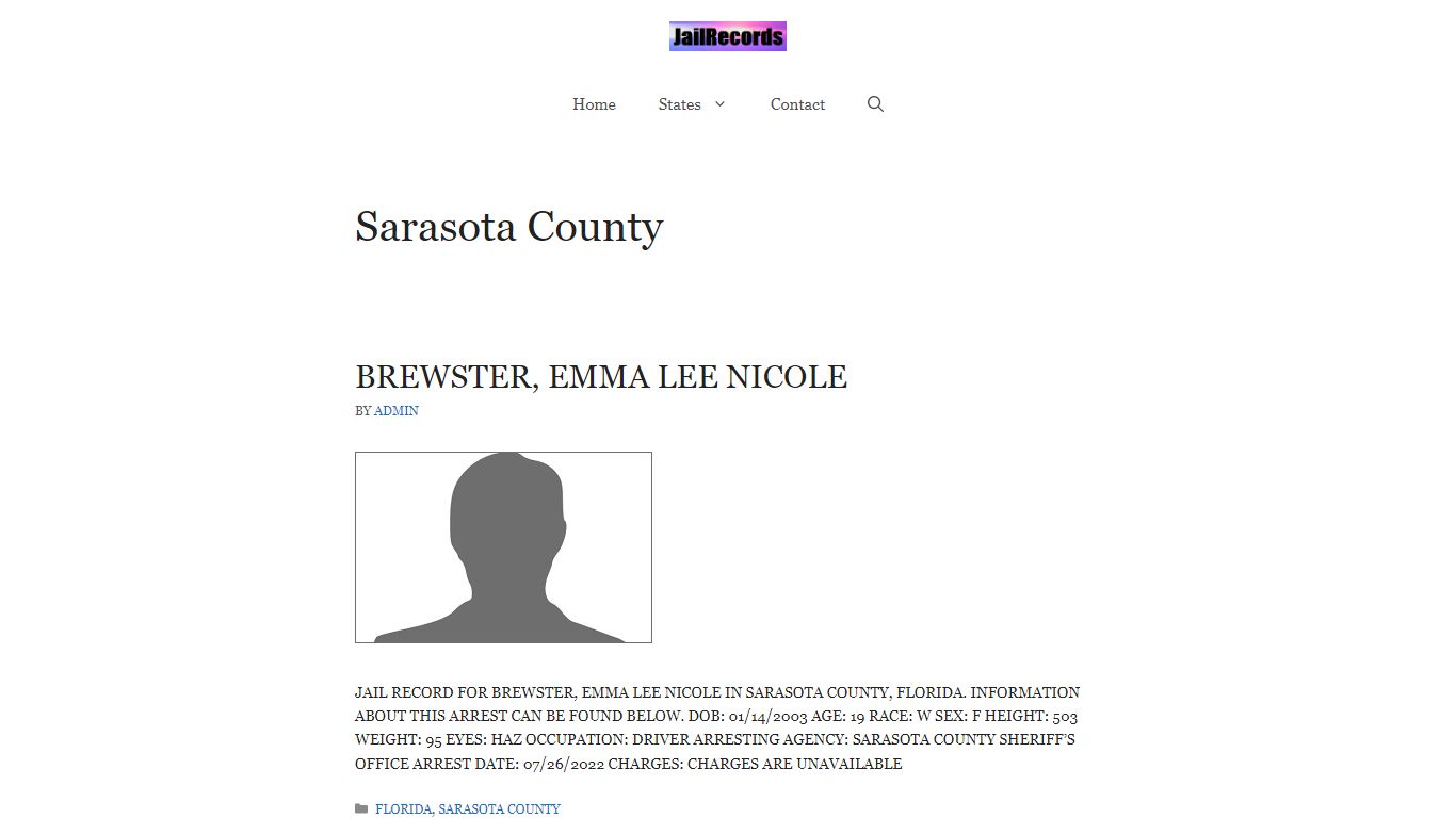 Sarasota County Arrest Records